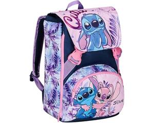 Seven Sac à dos d'école extensible DISNEY - LILO & STITCH 2CUTE, bleu rose - double compartiment amovible par fermeture éclair et avec poche porte-bouteille, sac à dos fille, bleu ciel, Sac à dos