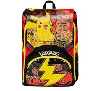 Seven Sac à dos d'école extensible POKEMON - PIKACHU, jaune rouge, sac à dos double compartiment amovible par fermeture éclair et avec poche porte-bouteille, sac à dos enfant, multicolore, Taglia