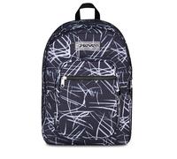 Seven Sac à dos d'école FREETHINK, double compartiment, noir, 34 L, compartiment pour ordinateur ablet, poches multifonctions, poche latérale porte-bouteille, école moyenne et supérieure, enfants