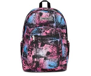 Seven Sac à Dos d'école Freethink, Violet Fuchsia, Fille, Sac à Dos Double Compartiment avec Support USB, Poche pour Ordinateur ou Tablette et Poche Porte-Bouteille, Sac à Dos Moyen et supérieur,