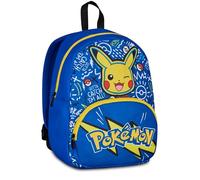 Seven Sac à dos d'école Pokemon, bleu, 14 L, monocompartiment, poche avant, poche latérale pour bouteille d'eau, multifonction, crèche, loisirs, voyage, garçon, fille