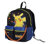 SEVEN Sac à dos d'école Pokémon, maternelle et loisirs, bleu et jaune, enfants et adolescents, avec double poche avant, Noir, bleu et jaune, Taglia unica, Décontracté