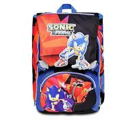 Sac à dos d'école extensible - SONIC COMME AND GET ME, Rouge Bleu - Sac à dos double compartiment - Poche porte-bouteille - Maxi capacité 28 l - Sac à dos enfant école primaire, multicolore, Taglia