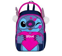 Seven Sac à Dos LILO & Stitch All is Bright, Bleu Outremer, Ouverture avec Fermeture éclair, Oreilles et Pompons, Poche Porte-Bouteille, Produit Officiel, idée Cadeau pour Enfants et Adultes