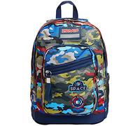 Seven Sac à Dos, New Fit Camo Stains Sac à Dos Scolaire Rembourré, Sac à Livres, Taille Unique Filles et Garçons, Grande Capacité, pour L'École, le Sport & les Loisirs, avec Poches Latérales, Bleu