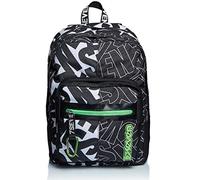 Seven Sac à Dos, Outsize Alpha Beat Sac à Dos, Sac à Livres, pour Adolescents, Filles et Garçons, Grande Capacité, pour L'École, le Sport, les Loisirs, avec Organiseur design Italien, Noir/Vert