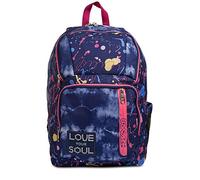 Seven Sac à Dos, Point Love Your Soul, Sac à Livres pour Adolescents, Filles et Garçons, pour L'École, le Sport & les Loisirs, Pochette pour Ordinateur Portable, design Italien, Bleu Marine/Blanc