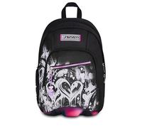 Seven Sac à dos scolaire double PLUMPY LINE GIRL, double compartiment, gris, 32L, multifonction, poche équipée, poche latérale porte-bouteille, compartiment pour PC, école moyenne et supérieure, fille
