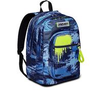 Seven Sac à dos scolaire élémentaire et moyen enfant New Fit - WET COLOR Boy - Bleu - Sac à dos double compartiment - Poche porte-bouteille - Maxi capacité 32 l, bleu, Taglia unica, Moderne