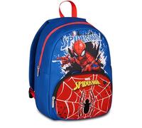 Seven Sac à Dos Scolaire Spiderman Bleu 14L Simple Poche Frontale Gourde Multifonction Maternelle Loisirs Voyage Enfant