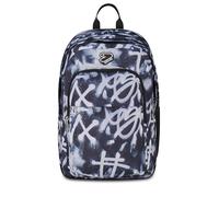 Seven Sac à dos scolaire The Double Pro XXL Detach, noir, 34 L, double compartiment, casque sans fil inclus, sac à dos amovible et réversible, poche pour PC, poches polyvalentes, école moyenne et