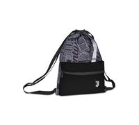 Seven Sac de Sport Juventus, Noir, Structure Souple, Fermeture à Cordon de Serrage, Poche Avant, Accessoires de Sport, Football, école, pour Enfants et Adolescents, Indea Cadeau Fan