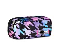 Seven Sac d'école double, multicolore, poche intérieure et poche latérale avec passants élastiques porte-stylos, accessoires sac à dos, école primaire et moyenne, fille, multicolore, Taglia Unica