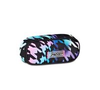 Seven Sachet d'école Round Plus, multicolore, poche intérieure avec fermeture éclair et passants élastiques porte-stylos, accessoires sac à dos, école primaire, moyenne et supérieure, fille
