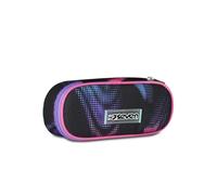 Seven Sachet d'école Round Plus, noir, poche intérieure avec fermeture éclair et passants élastiques porte-stylos, accessoires sac à dos, école primaire, moyenne et supérieure, fille, Noir , Taglia