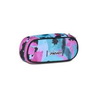 Seven Sachet scolaire rond plus multicolore graffiti, poche intérieure avec fermeture éclair et passants élastiques porte-stylos, accessoires sac à dos, école primaire, moyenne et supérieure, fille