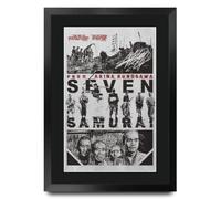 Seven Samurai 1954 Poster de Film Autographes Imprimés Encadré A3 Cadeau