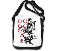 Seven Samurai Red Banner and Samurai Sketch Art Sac à bandoulière Blanc