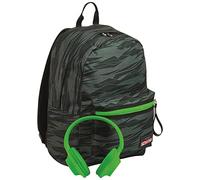 Seven School Backpack, Imusicpack, with Soft Touch Headphones Included, Eco Material, Unisex, Children and Teens, Outdoor & Leisure, Green, One Size