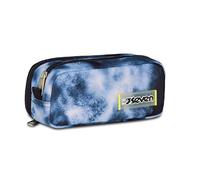 Seven School Sachet double, gris, poche intérieure et poche latérale avec passants élastiques porte-stylos, accessoires sac à dos, école primaire et moyenne, enfant et garçon, gris, Taglia Unica