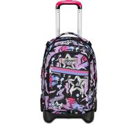 Seven School Trolley Backpack Jet Black 34L Detachable 2 Wheels Polyester 37x27x51cm
