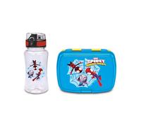 Seven Set Porte-goûter + Gourde Spiderman, séparateur intérieur, Gourde 460 ML hermétique, Facile à Ouvrir, Produit Officiel, idée Cadeau Enfants, école et crèche