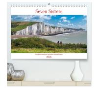 Seven Sisters - Großbritanniens höchste Kreidefelsen (hochwertiger Premium Wandkalender 2026 DIN A2 quer), Kunstdruck in Hochglanz: Atemberaubend und beeindruckend schön, aber gefährlich zugleich