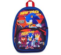 Seven Sonic Sac à dos maternelle, bleu, poche frontale avec fermeture éclair, poche pour bouteille d'eau, crèche et loisirs, enfant, bleu, Taglia unica, Décontracté