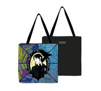 Seven SpA Sac de shopping Mercredi Addams, multicolore, noir, 10 x 10 x 22 cm, sac à dos, Noir, 10x10x22 cm, Sac à dos
