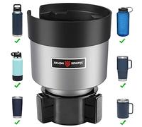 Seven Sparta Extension de Porte-gobelet de Voiture avec Base réglable, Compatible avec gourdes Hydro Flasks 946 ML/1,2 L, Yeti Ramblers 591/768,9/887,2 ML, Bouteilles de 8,6 à 9,7 cm, Gris argenté
