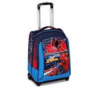 Seven Spiderman Big Trolley scolaire fixe, bleu, 2 en 1, double usage, chariot et sac à dos, sac à dos école primaire, enfant, bleu, Blu, Décontracté