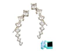 Seven Star Diamond Stud Earrings, 2026 Sparkly Gold/Silver 7-Star Earrings, New Diamond Stud Earrings for Women, Valentine Wedding Birthday GIft for Lover Friend (White)