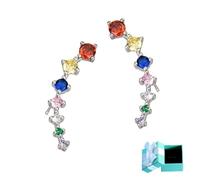 Seven Star Diamond Stud Earrings, 2026 Sparkly Gold/Silver 7-Star Earrings, New Diamond Stud Earrings for Women, Valentine Wedding Birthday GIft for Lover Friend (Colorful)