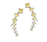 Seven Star Diamond Stud Earrings, 2026 Sparkly Gold/Silver 7-Star Earrings, New Diamond Stud Earrings for Women, Valentine Wedding Birthday GIft for Lover Friend (Yellow)