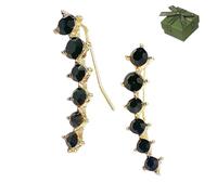 Seven Star Diamond Stud Earrings, 7-Star Diamond Earrings for Women, 2026 New Diamonds Stud Earring, Suitable for Women's Everyday Wear and Special Occasions (Black Gold)