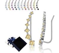 Seven Star Diamond Stud Earrings, 7 Stasr Ear Cuffs for Women, Star Flashing Diamond Stud Earrings with Cubic Zirconia Valentine's Day Birthday for Friends Lovers or Family (E)