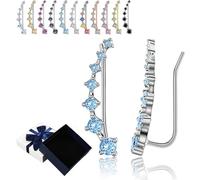 Seven Star Diamond Stud Earrings, 7 Stasr Ear Cuffs for Women, Star Flashing Diamond Stud Earrings with Cubic Zirconia Valentine's Day Birthday for Friends Lovers or Family (J)