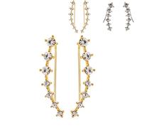 Seven Star Diamond Stud Earrings, Seven Star Diamond Stud Earrings for Women, Fashion Sparkly 7-Stars Earrings, Fashion Style Gold and Silver (Gold)