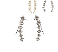 Seven Star Diamond Stud Earrings, Seven Star Diamond Stud Earrings for Women, Fashion Sparkly 7-Stars Earrings, Fashion Style Gold and Silver (Silver)