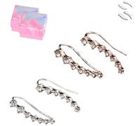 Seven Star Diamond Stud Earrings, Zircon Earrings, Fashion Style for Women (2Pairs Mix)