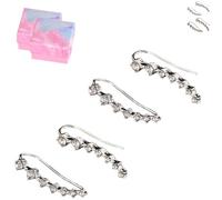 Seven Star Diamond Stud Earrings, Zircon Earrings, Fashion Style for Women (Silver * 2)