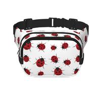 Seven Star Ladybird Unisexe Taille Réglable Carré Double Couche Sac Ceinture pour Activités de Plein Air Voyage Course Randonnée, Noir , Taille unique