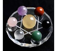Seven Star Ornaments for Fengshui Tumbled Stones Balancing Metaphysical Gifts 7 Crystal Balls Sphere,4.7"