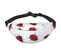 Seven Star Sac banane en forme de coccinelle avec 3 poches à fermeture éclair pour transporter toutes les tailles de téléphones portables pour l'exercice en plein air, noir, taille unique,