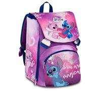 Seven Stitch Sac à dos extensible, volume réglable, double compartiment, poche pour bouteille, école et loisirs, violet
