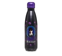 Seven TheCartoonWorld Mercredi Addams, 500 ml, bouteille d'eau thermique en acier inoxydable, maintien de la température jusqu'à 24 h, école, loisirs, Noir