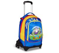 Seven Toy Story Trolley Jack, triple usage, sac à dos amovible, double compartiment, bretelles escamotables, porte-bouteille élastique, école et loisirs, filles et garçons, jaune/bleu