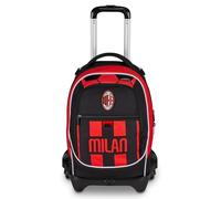 Seven Trolley d'école Jack 3 Roues Milan, Noir, 33 l, démontable, système Crossover, 3 en 1, Utilisation Sac à Dos, Poche Avant, école Primaire et Moyenne, Enfant, garçon, Football, Produit Officiel