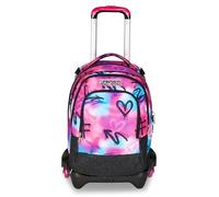 Seven Trolley école Jack 3 roues Detach, Fuchsia bleu clair, sac à dos avec chariot détachable de 37 litres, poche gourde, sac à dos amovible, multi-usage et spacieux, pour élémentaires et moyens