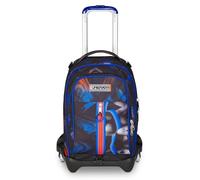 Seven Trolley École Jack 3 roues, noir bleu, sac à dos avec Carrxllo détachable de 34 L, poche gourde et système multisegment, maniable durable, école primaire et média, sac à dos enfant, Noir